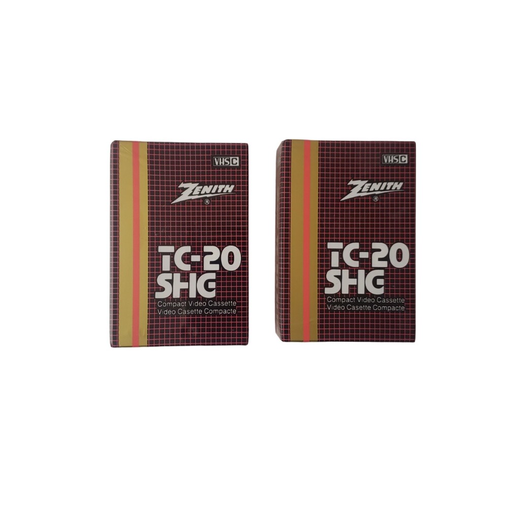 (2) Zenith TC-20 SHG Compact Video Cassette VHSC 144Ft. Mode SP 20min EP 60min